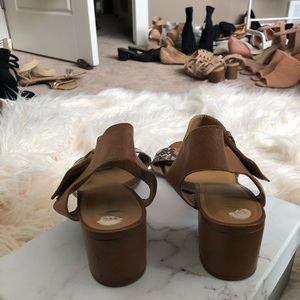FRANCO SARTO Womens Brown Snake Skin Toe Ring Milly Square Toe Slip On Slide Sandals Shoes M main image 1